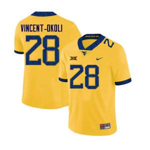 Men's West Virginia Mountaineers NCAA #28 David Vincent-Okoli Yellow Authentic Nike Stitched College Football Jersey CL15Y68NF